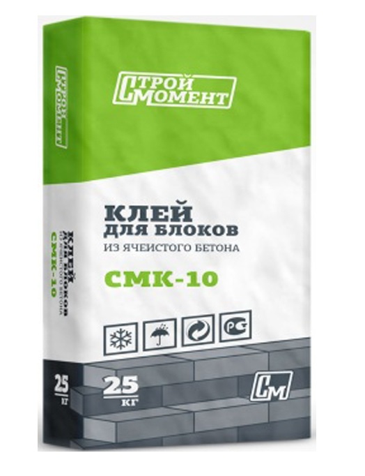 Клей для блоков из ячеистого бетона СМК 10, 25 кг фото 0